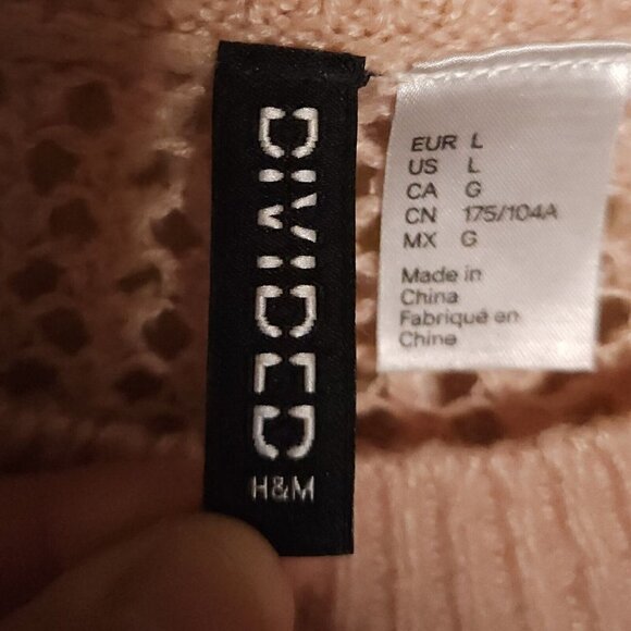 Divided Womens Pink Open Knit Sweater Large - Picture 5 of 6